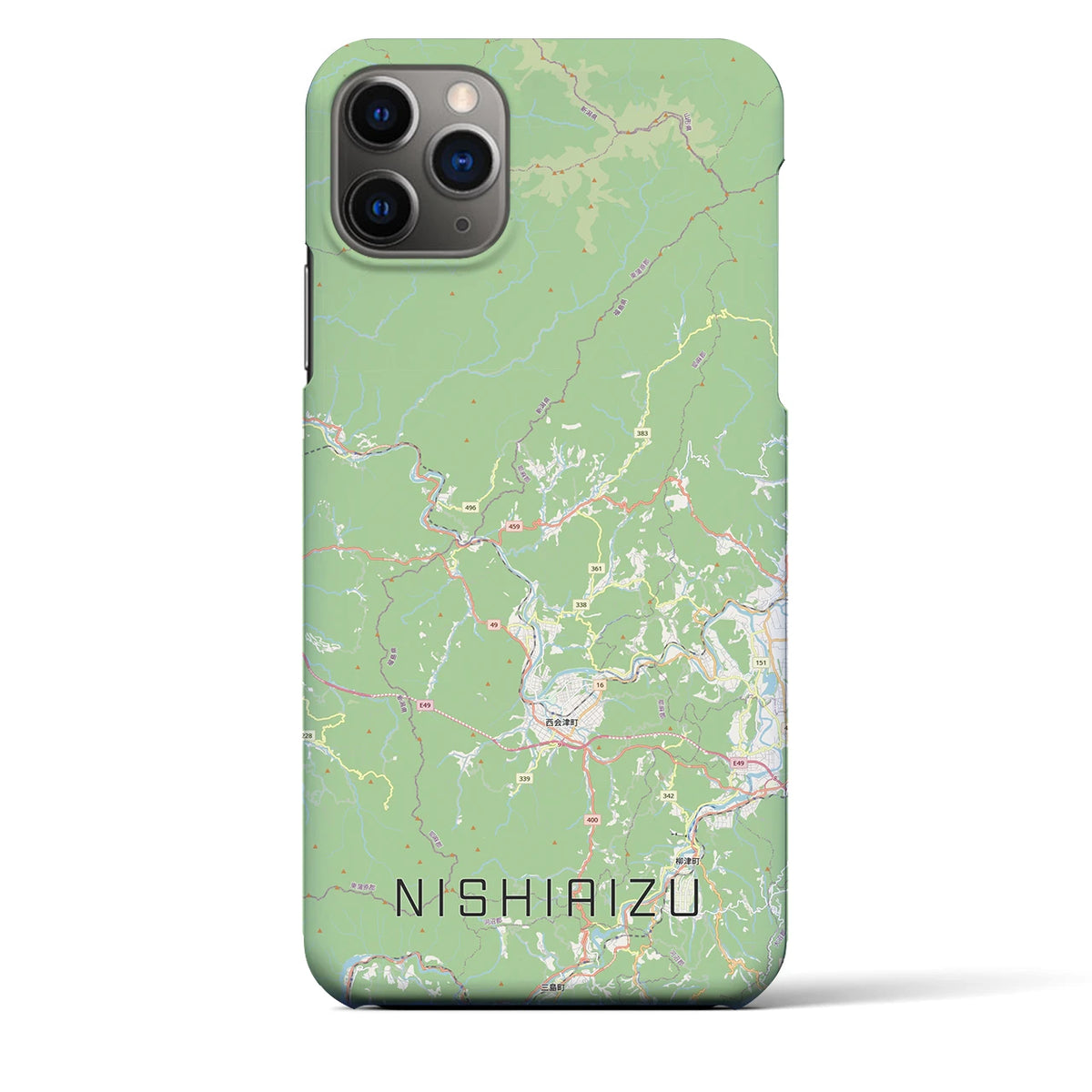 【西会津(福島県)】地図柄iPhoneケース(バックカバータイプ)