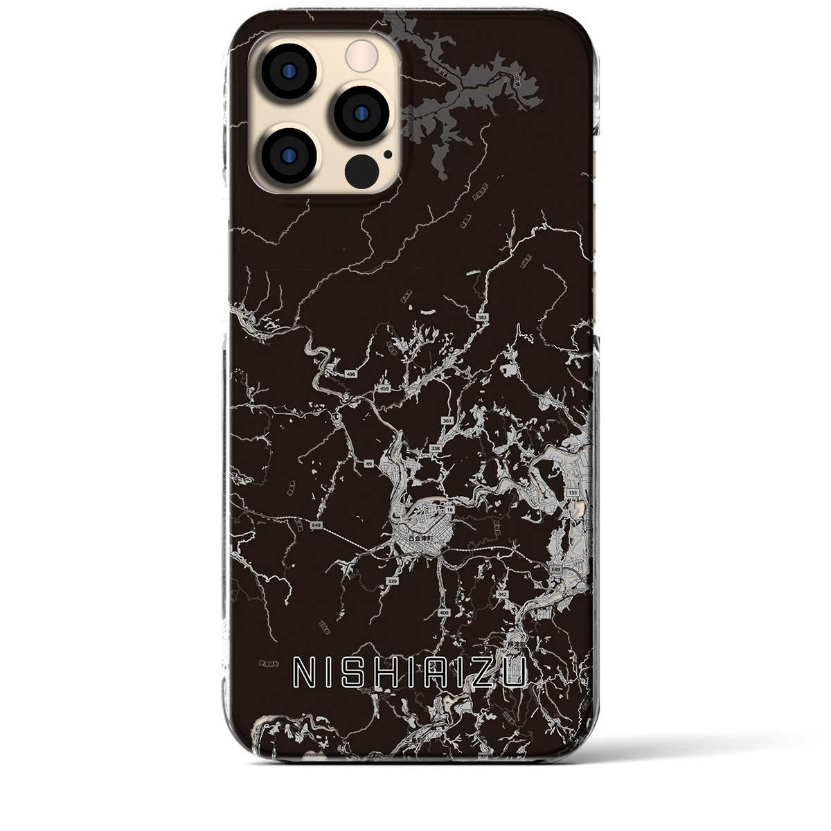 【西会津(福島県)】地図柄iPhoneケース(クリアタイプ)