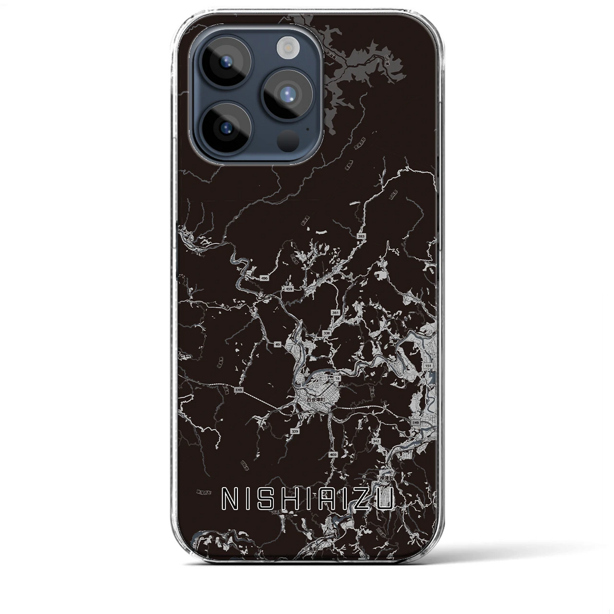 【西会津(福島県)】地図柄iPhoneケース(クリアタイプ)