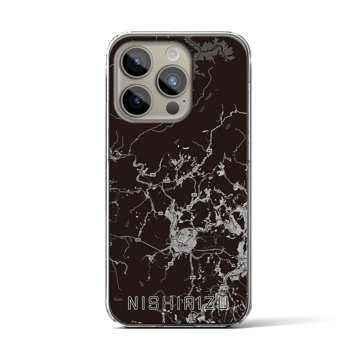 【西会津(福島県)】地図柄iPhoneケース(クリアタイプ)