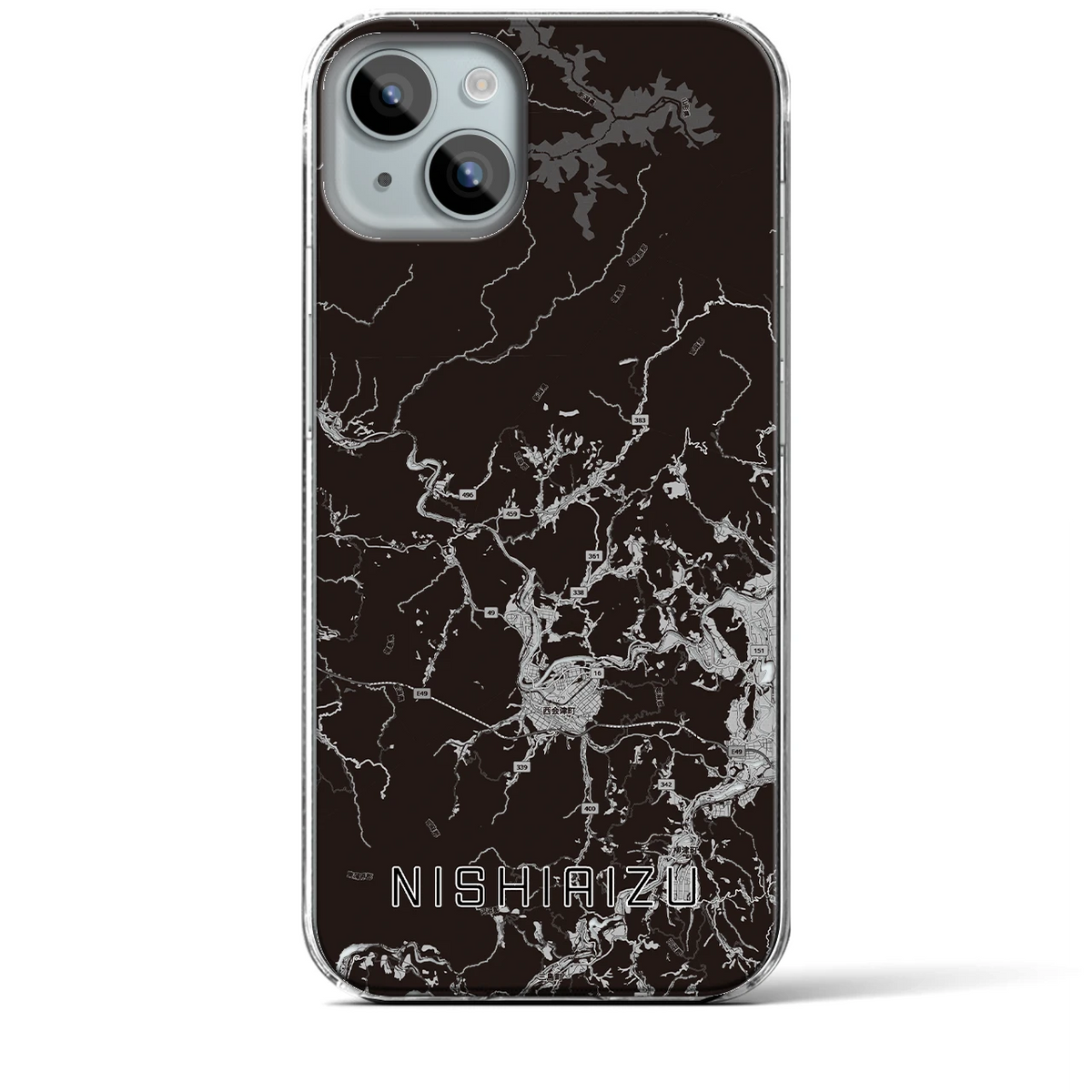 【西会津(福島県)】地図柄iPhoneケース(クリアタイプ)