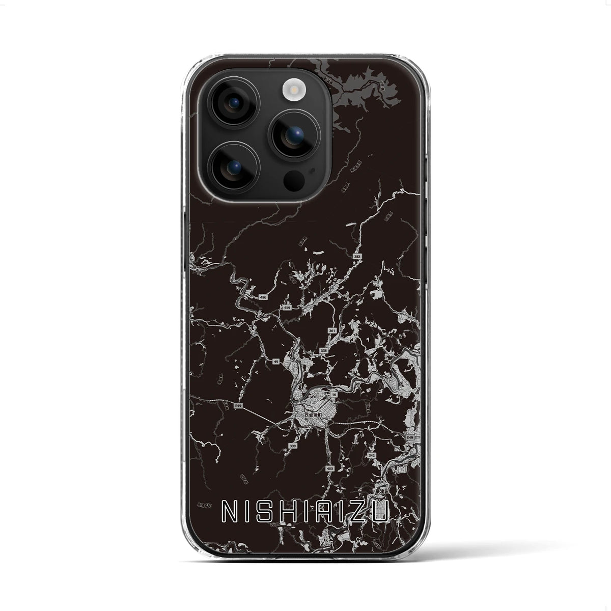 【西会津(福島県)】地図柄iPhoneケース(クリアタイプ)