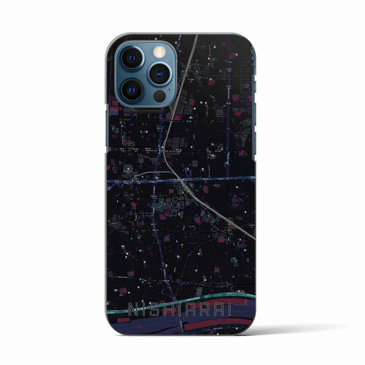 【西新井(東京都)】地図柄iPhoneケース(バックカバータイプ)