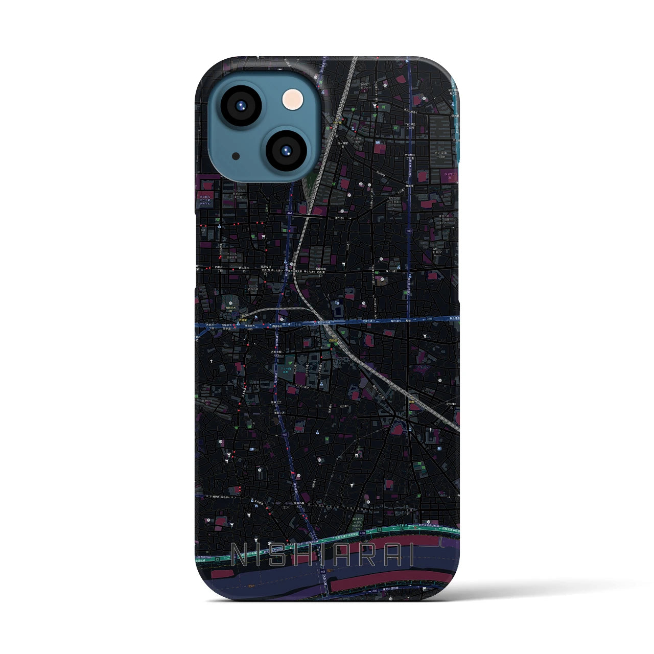 【西新井(東京都)】地図柄iPhoneケース(バックカバータイプ)
