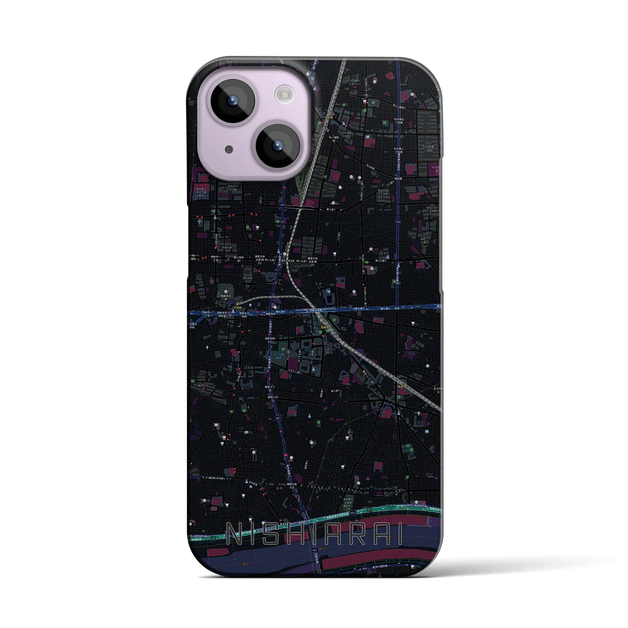 【西新井(東京都)】地図柄iPhoneケース(バックカバータイプ)
