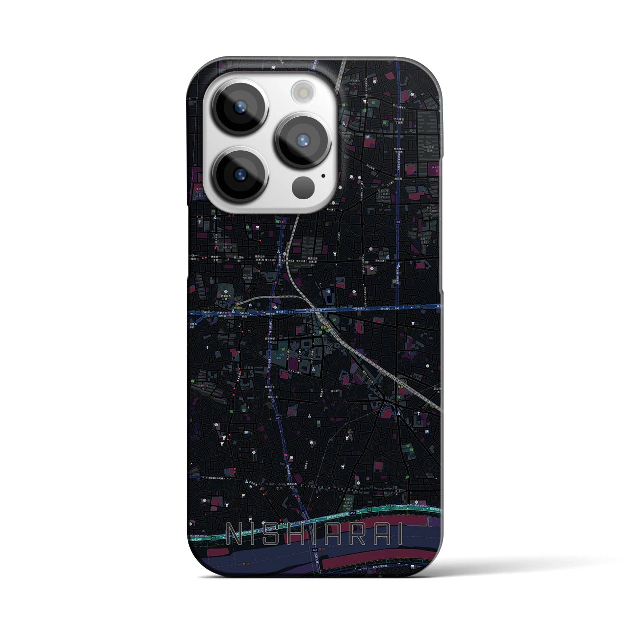 【西新井(東京都)】地図柄iPhoneケース(バックカバータイプ)