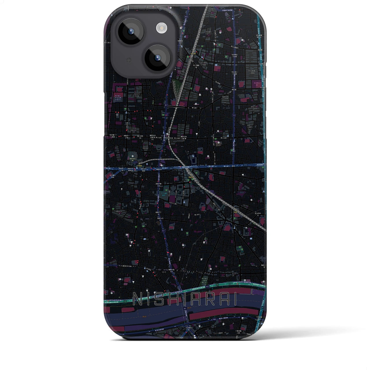 【西新井(東京都)】地図柄iPhoneケース(バックカバータイプ)