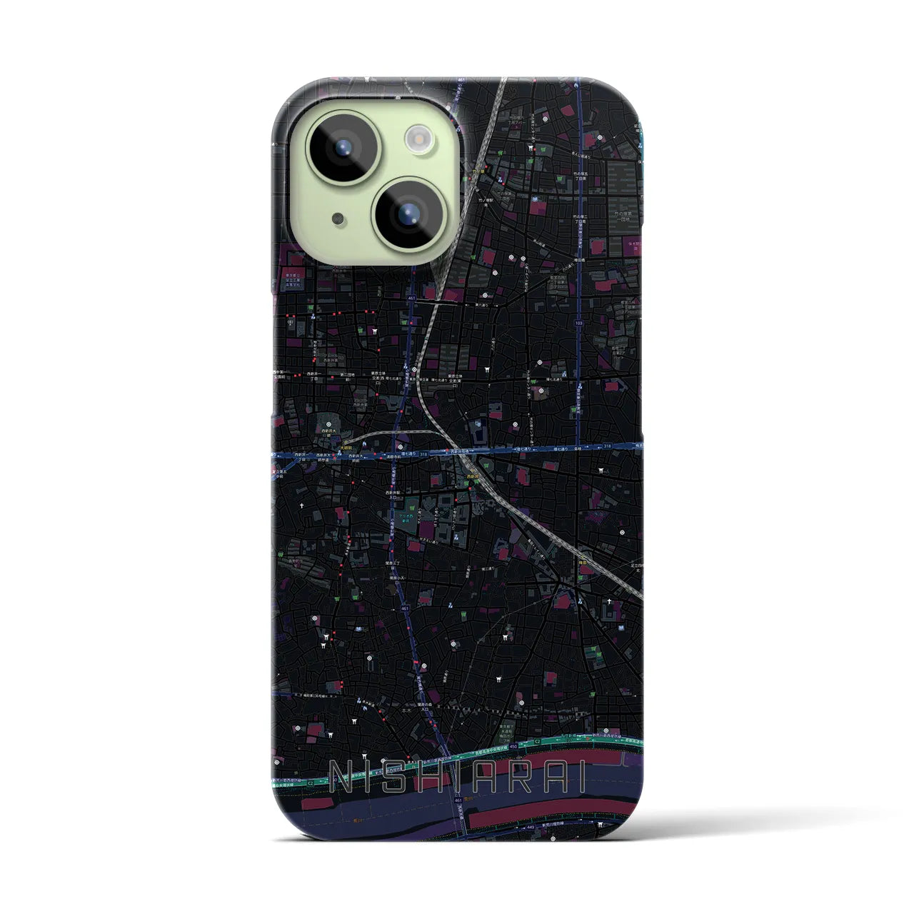 【西新井(東京都)】地図柄iPhoneケース(バックカバータイプ)