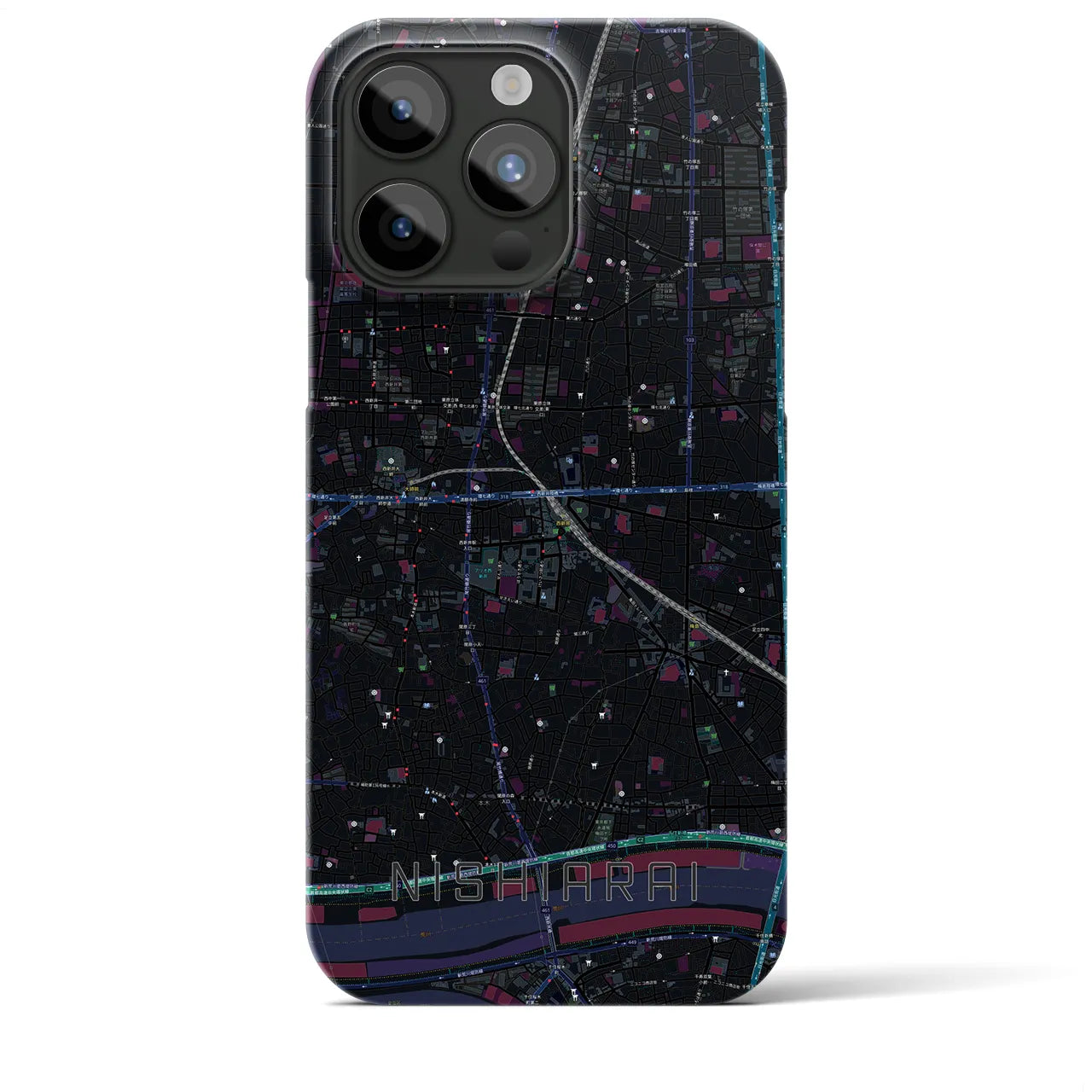 【西新井(東京都)】地図柄iPhoneケース(バックカバータイプ)