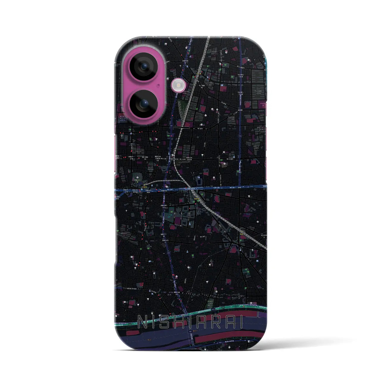 【西新井(東京都)】地図柄iPhoneケース(バックカバータイプ)