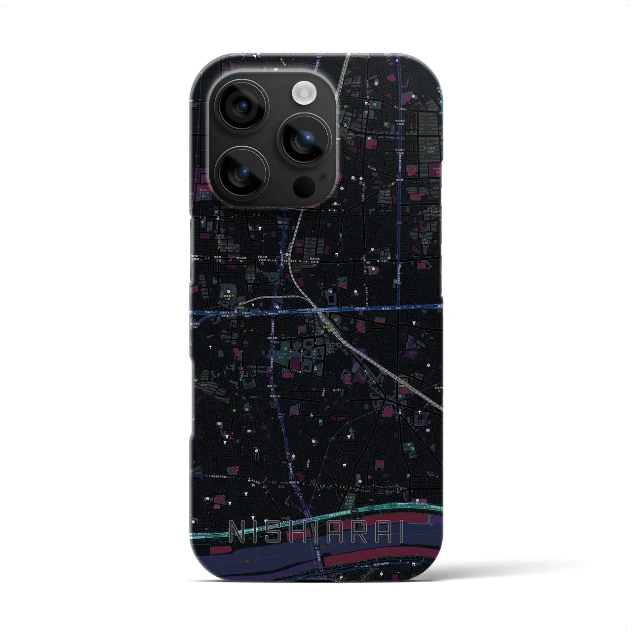 【西新井(東京都)】地図柄iPhoneケース(バックカバータイプ)