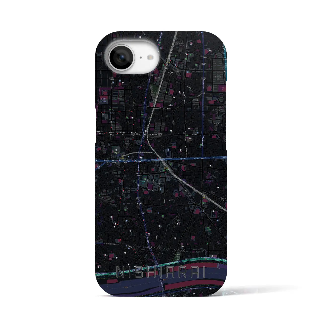 【西新井(東京都)】地図柄iPhoneケース(バックカバータイプ)