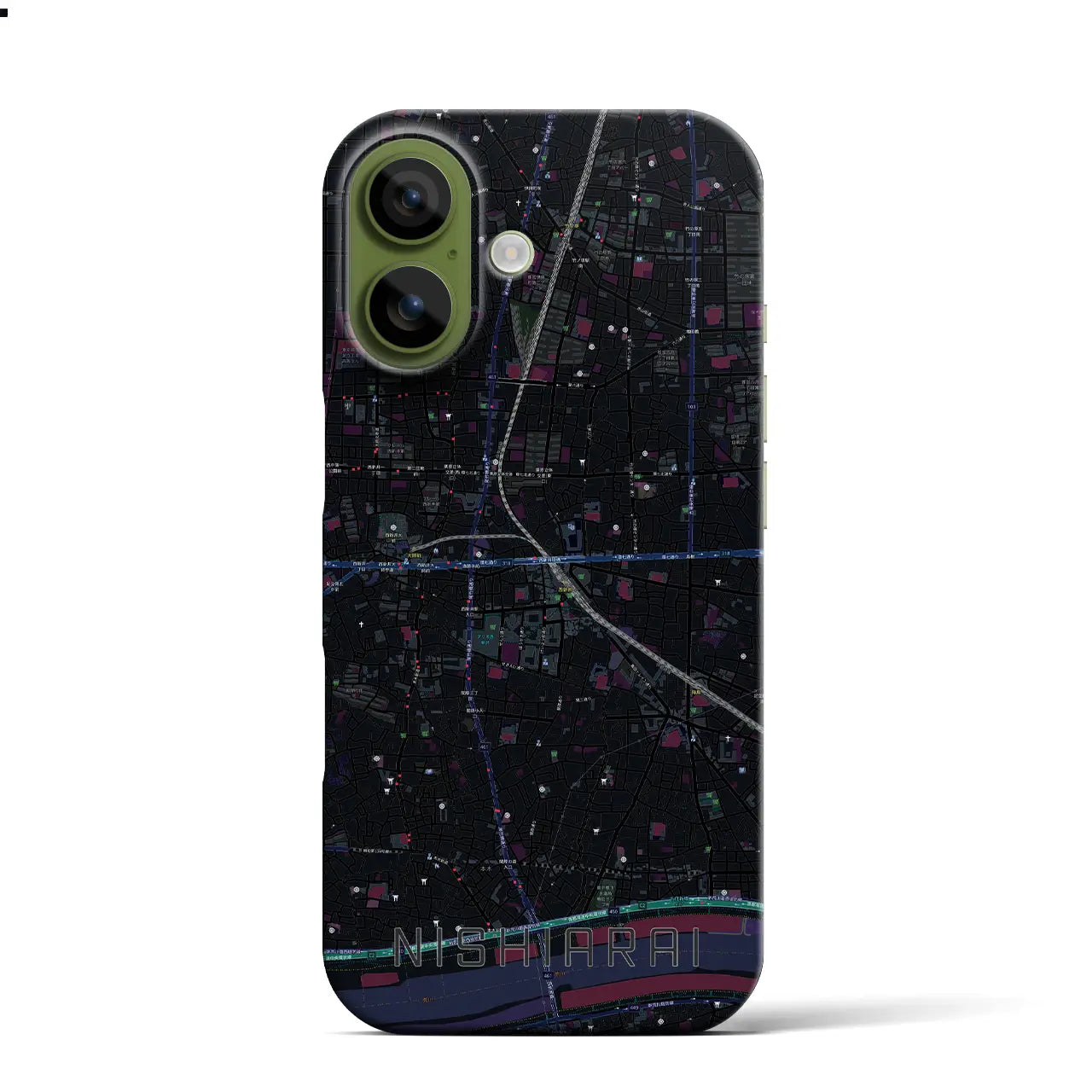 【西新井(東京都)】地図柄iPhoneケース(バックカバータイプ)