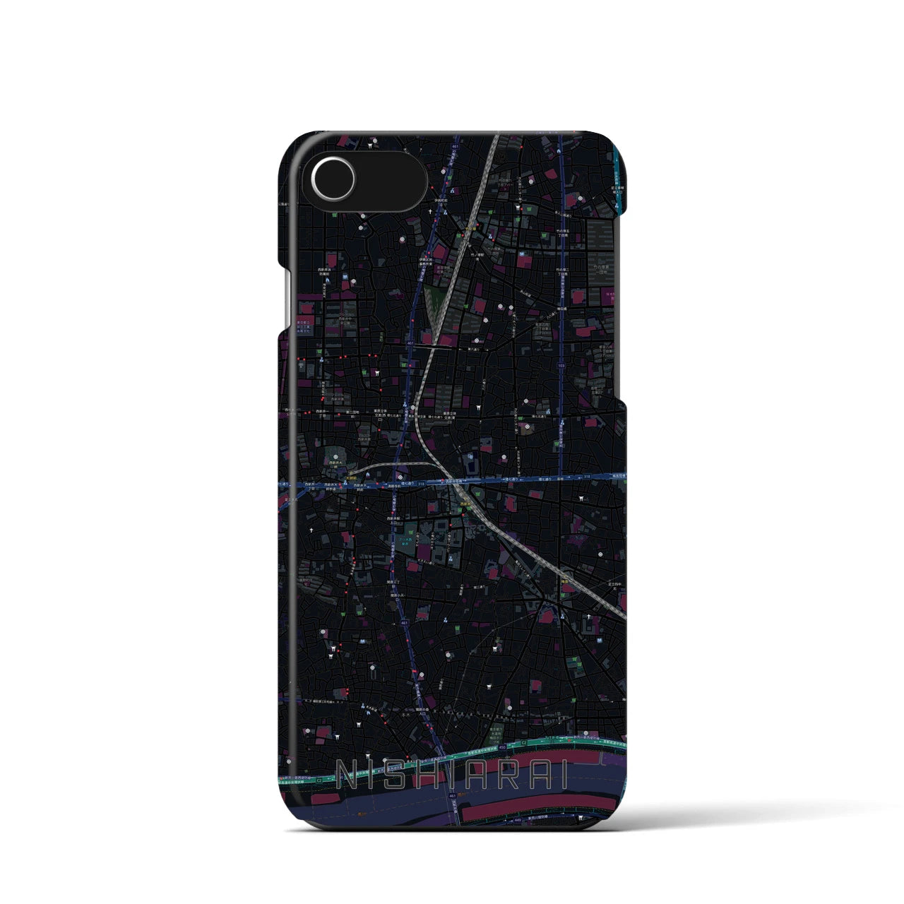 【西新井(東京都)】地図柄iPhoneケース(バックカバータイプ)