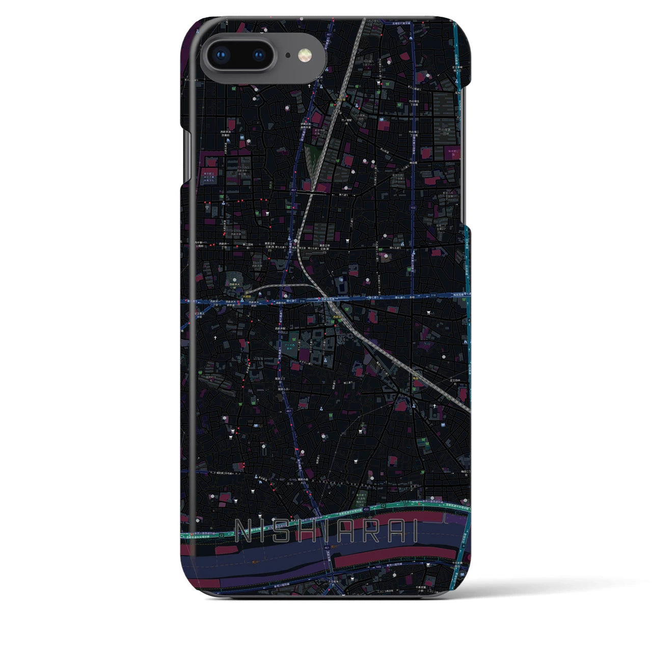 【西新井(東京都)】地図柄iPhoneケース(バックカバータイプ)