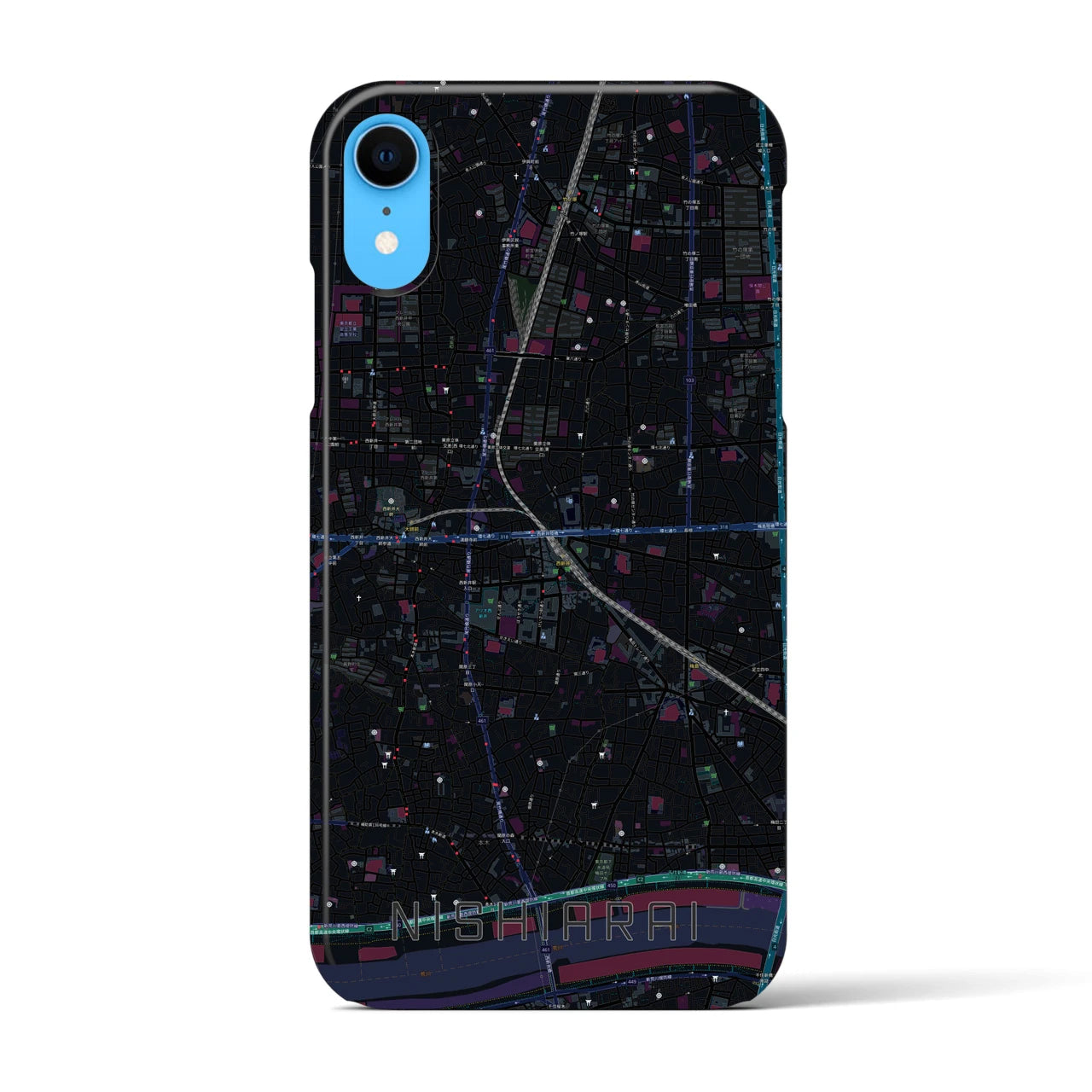 【西新井(東京都)】地図柄iPhoneケース(バックカバータイプ)