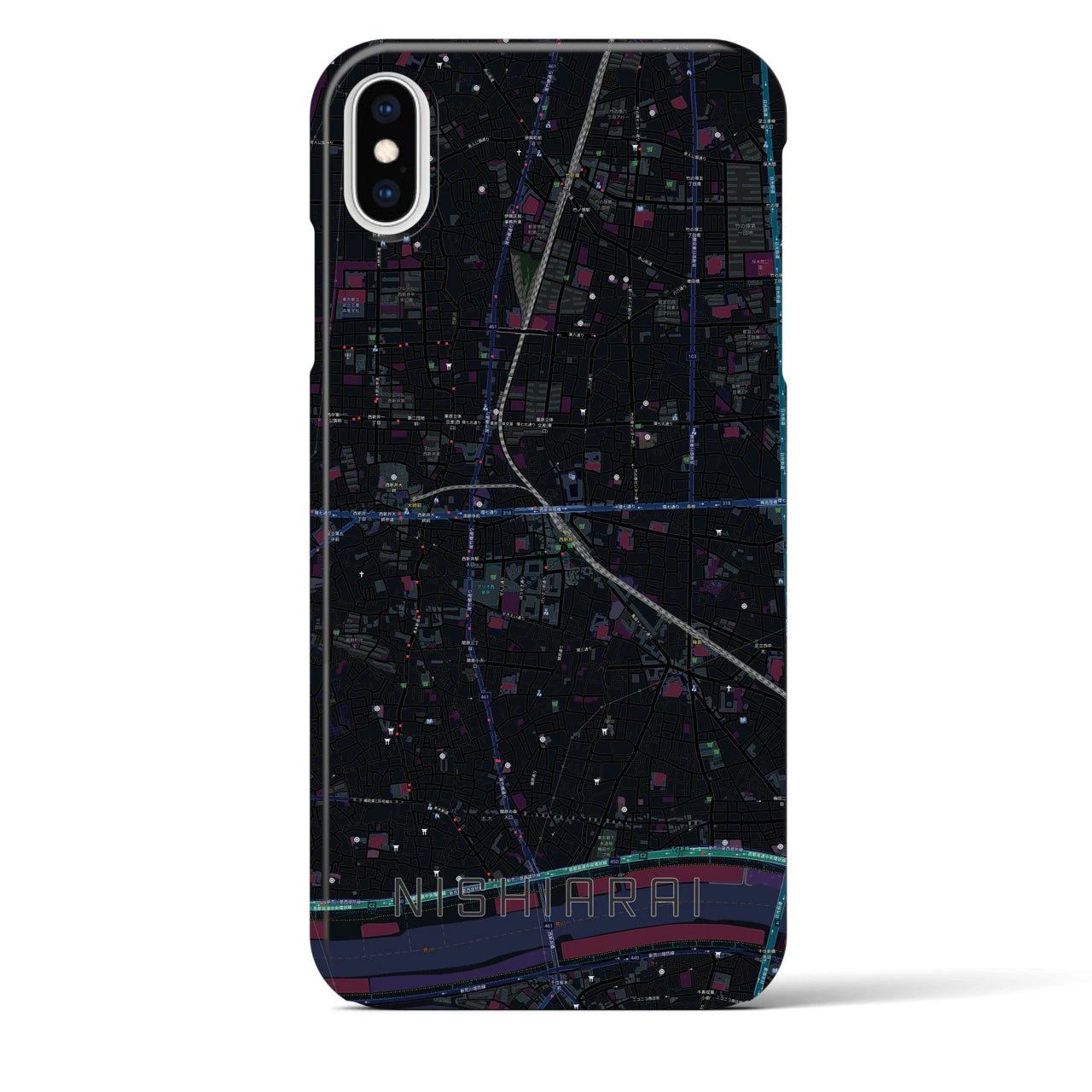 【西新井(東京都)】地図柄iPhoneケース(バックカバータイプ)