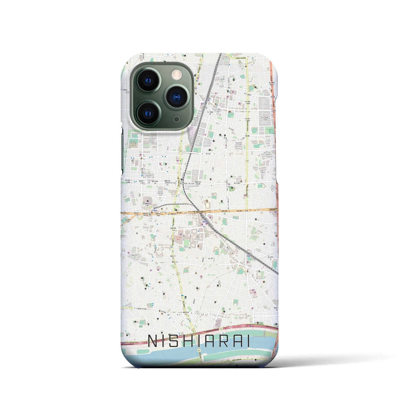 【西新井(東京都)】地図柄iPhoneケース(バックカバータイプ)