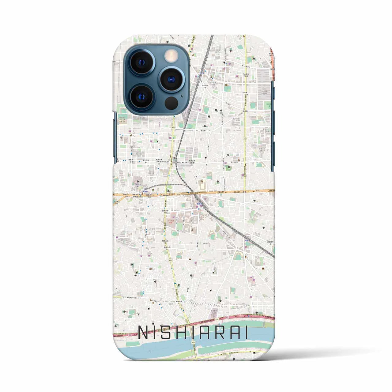 【西新井(東京都)】地図柄iPhoneケース(バックカバータイプ)