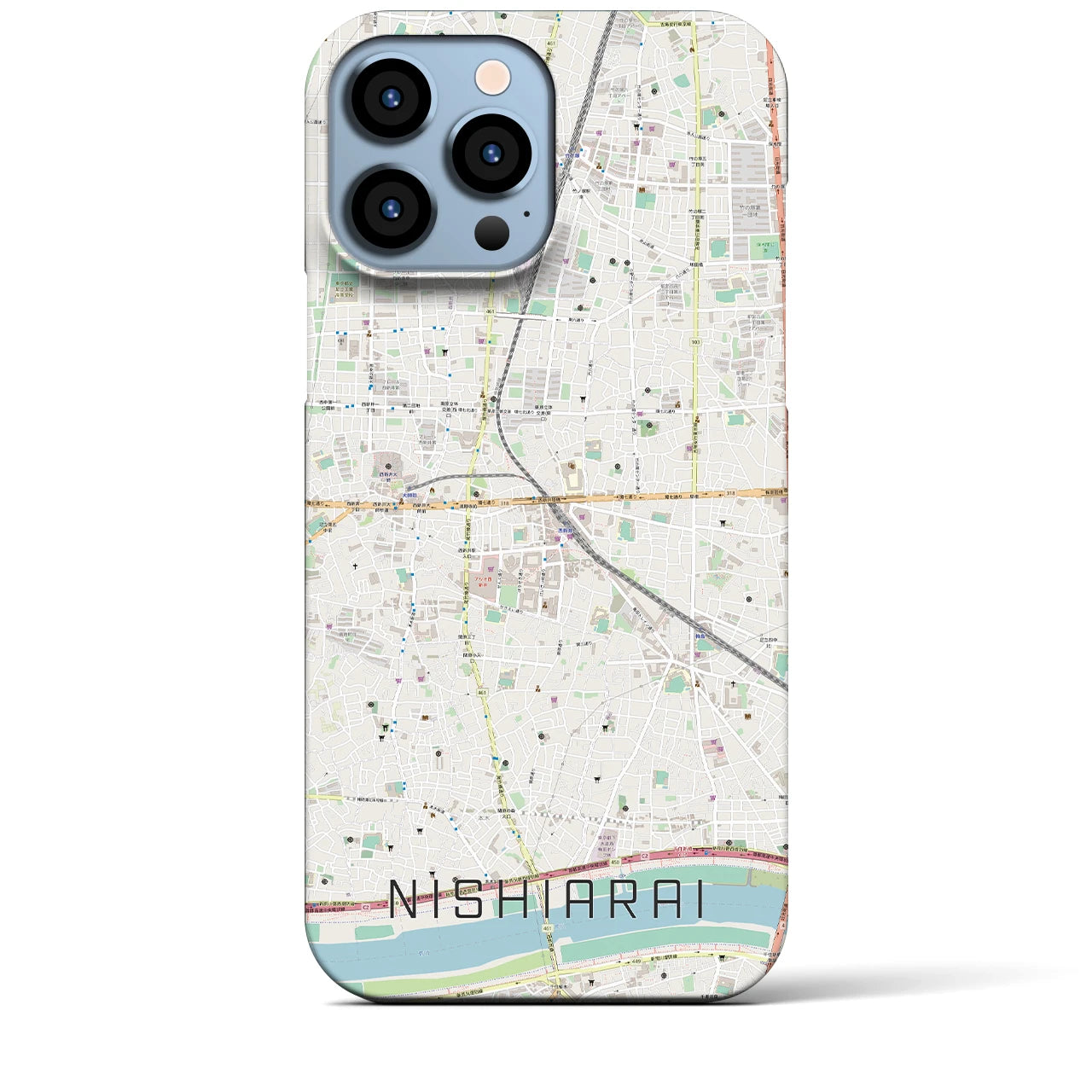 【西新井(東京都)】地図柄iPhoneケース(バックカバータイプ)