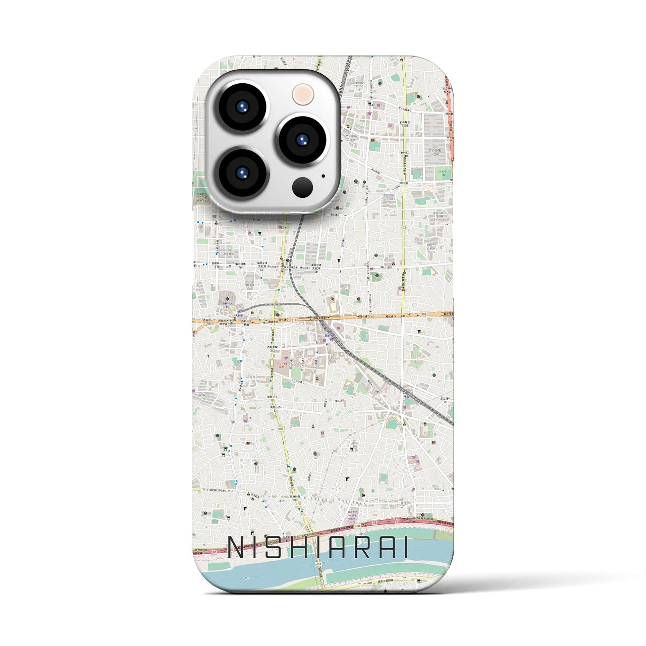 【西新井(東京都)】地図柄iPhoneケース(バックカバータイプ)