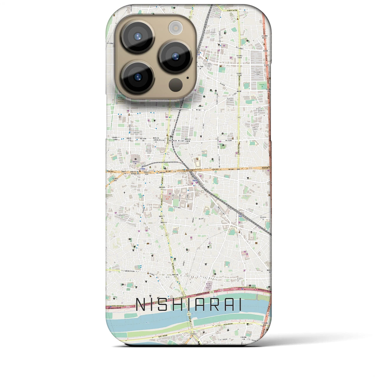 【西新井(東京都)】地図柄iPhoneケース(バックカバータイプ)