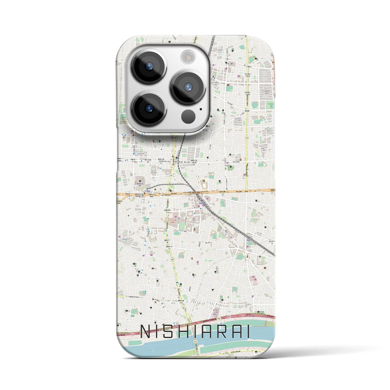 【西新井(東京都)】地図柄iPhoneケース(バックカバータイプ)