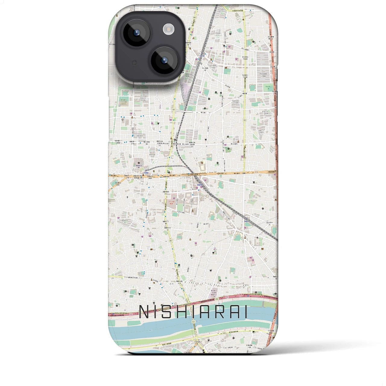 【西新井(東京都)】地図柄iPhoneケース(バックカバータイプ)