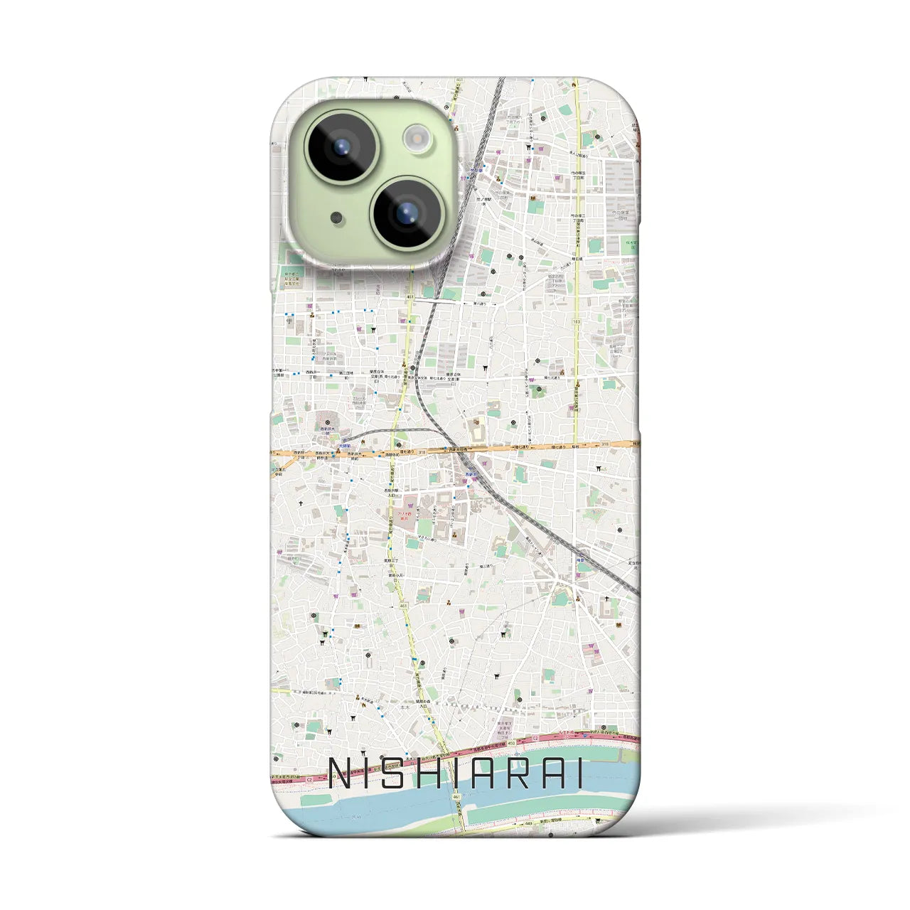 【西新井(東京都)】地図柄iPhoneケース(バックカバータイプ)