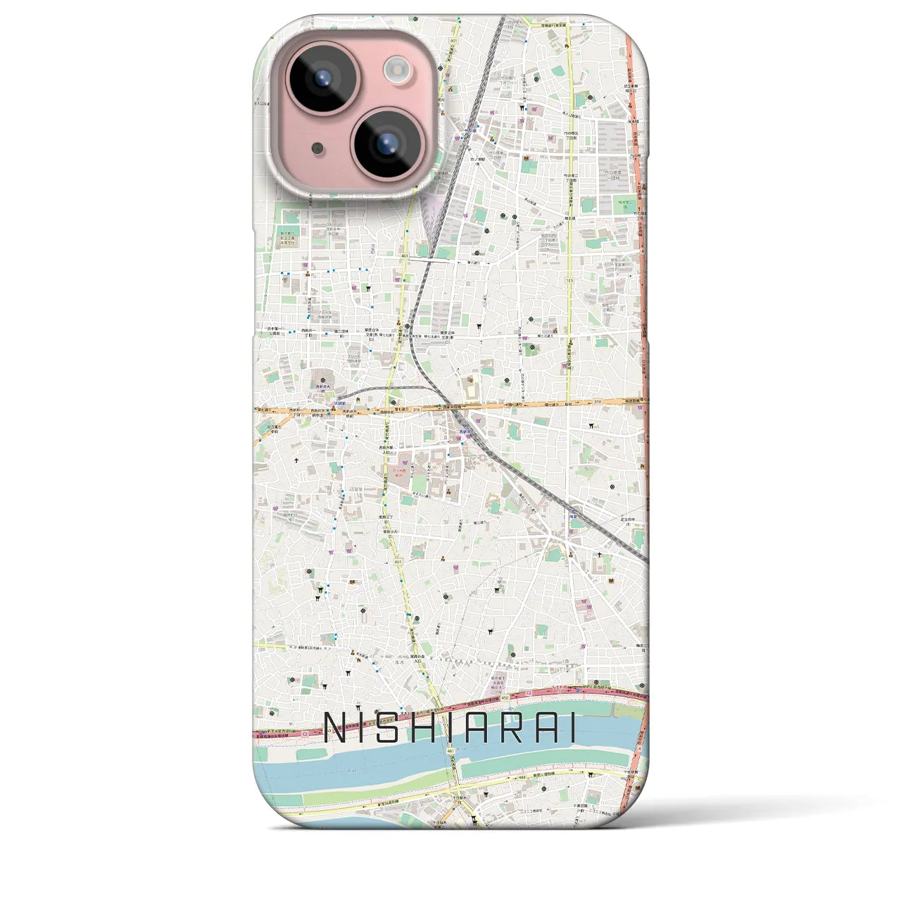 【西新井(東京都)】地図柄iPhoneケース(バックカバータイプ)