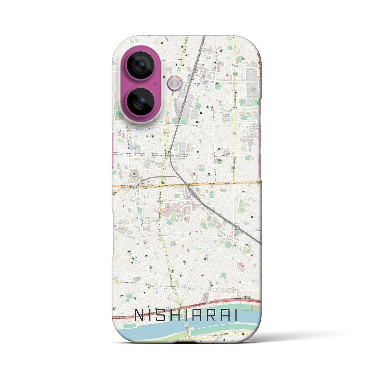【西新井(東京都)】地図柄iPhoneケース(バックカバータイプ)
