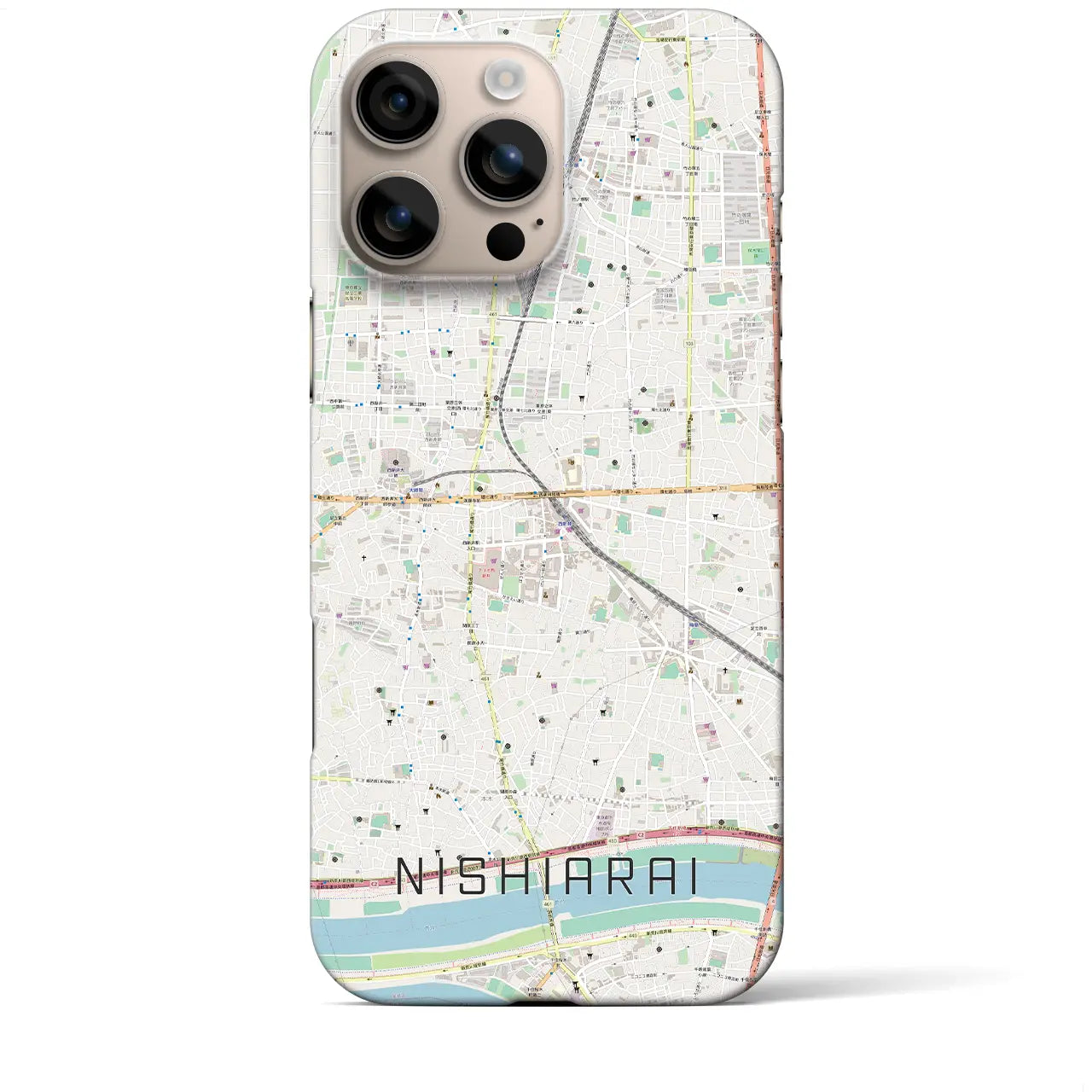 【西新井(東京都)】地図柄iPhoneケース(バックカバータイプ)