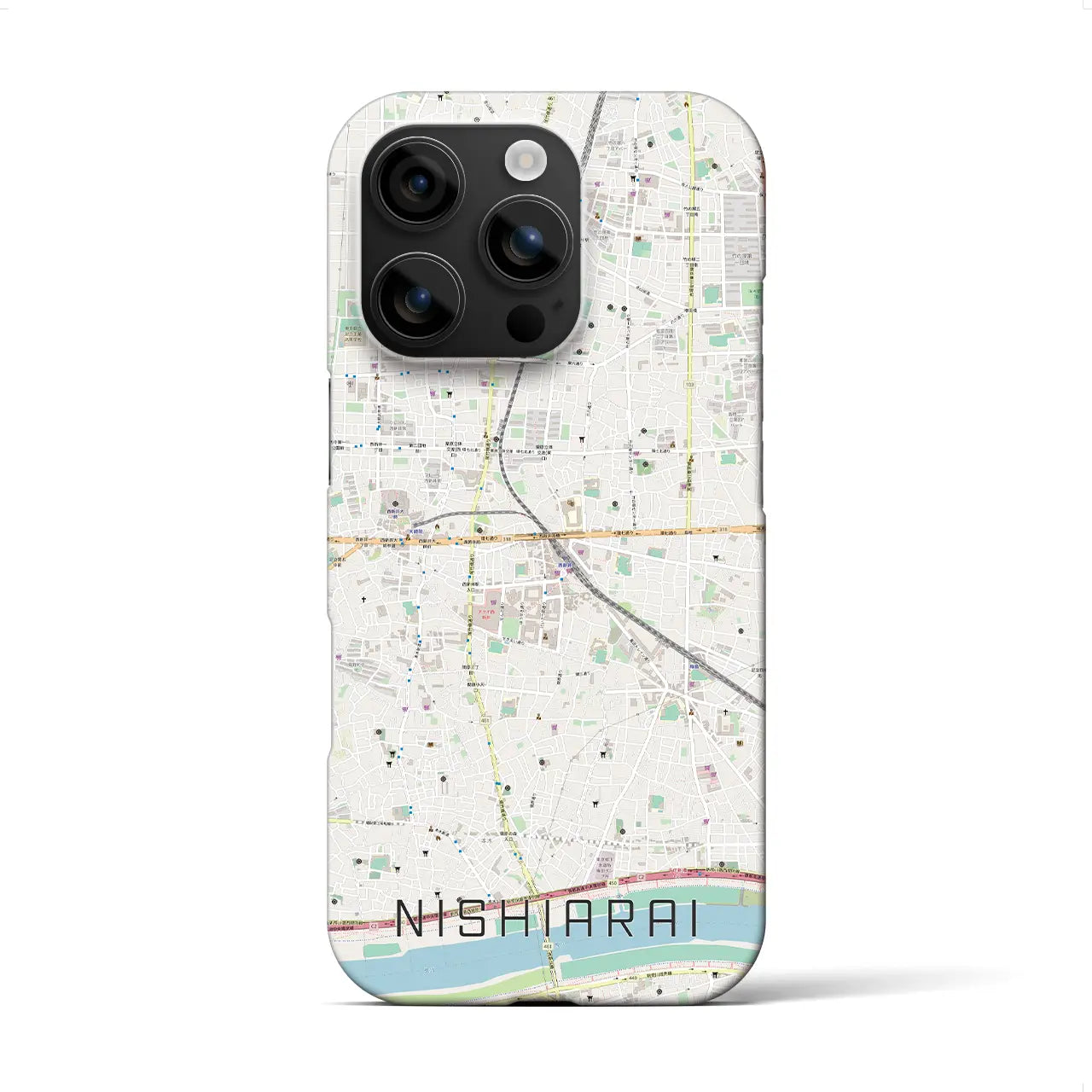 【西新井(東京都)】地図柄iPhoneケース(バックカバータイプ)