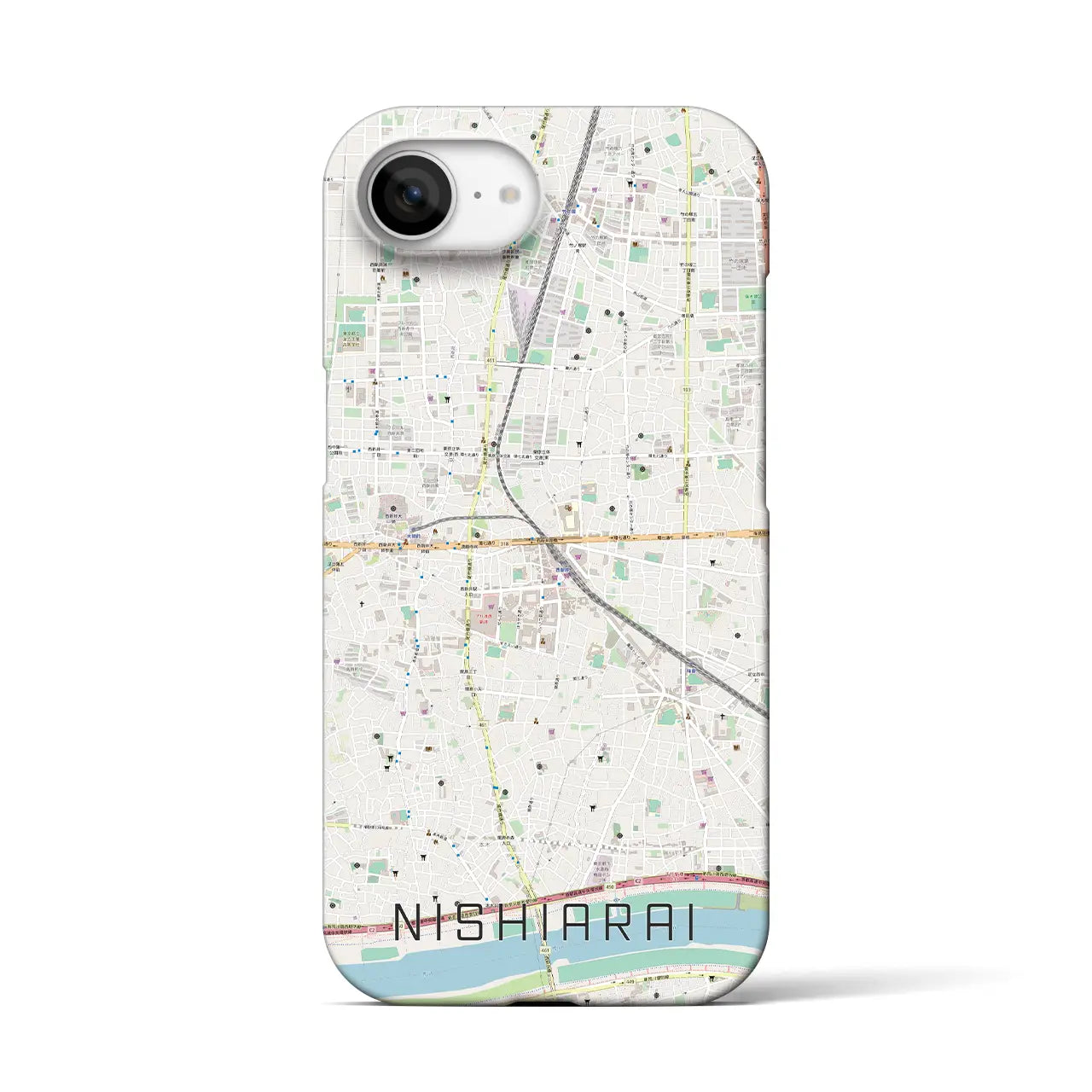【西新井(東京都)】地図柄iPhoneケース(バックカバータイプ)