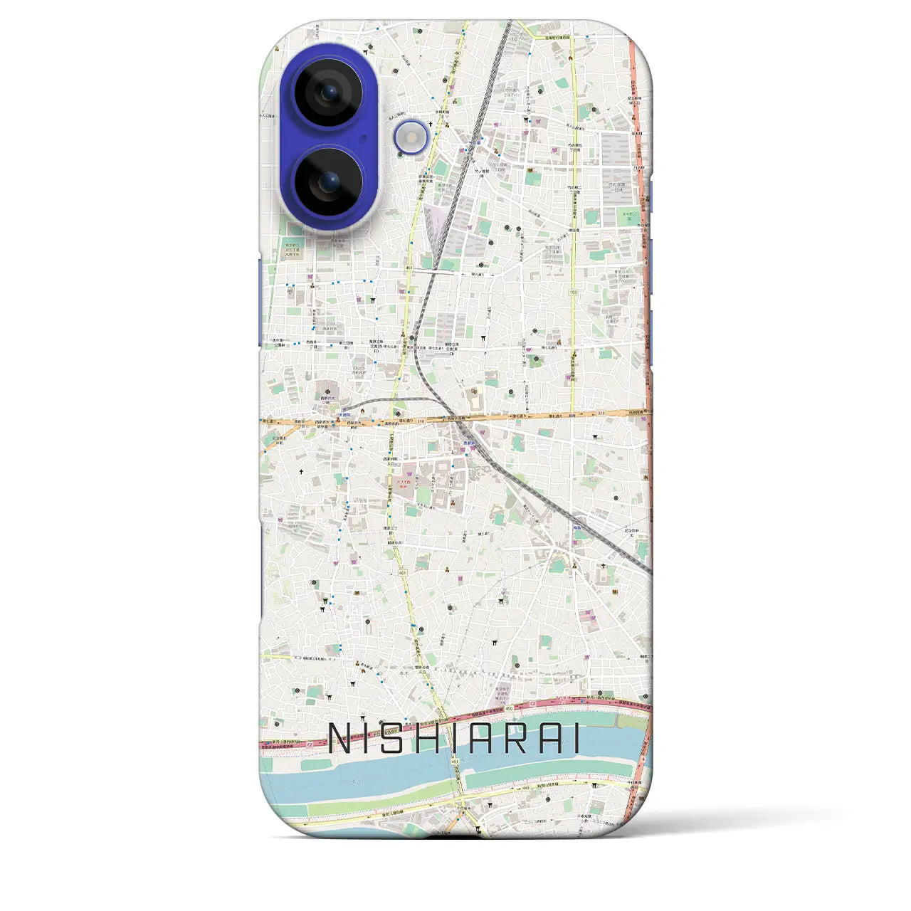 【西新井(東京都)】地図柄iPhoneケース(バックカバータイプ)