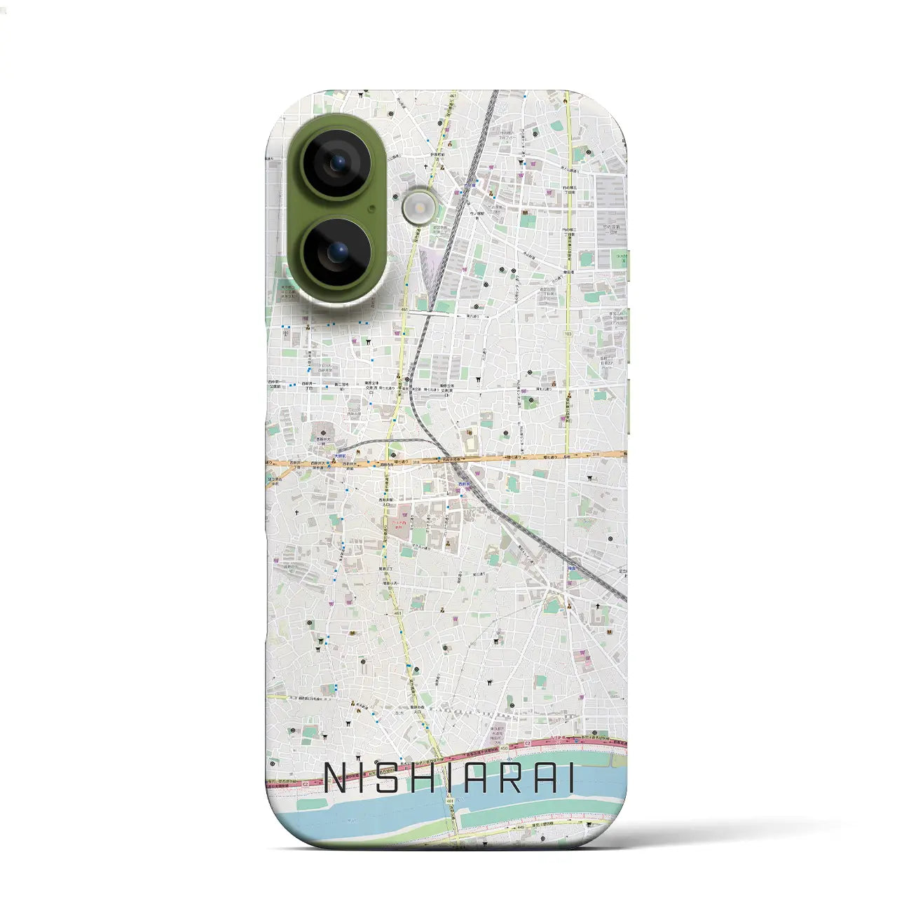 【西新井(東京都)】地図柄iPhoneケース(バックカバータイプ)