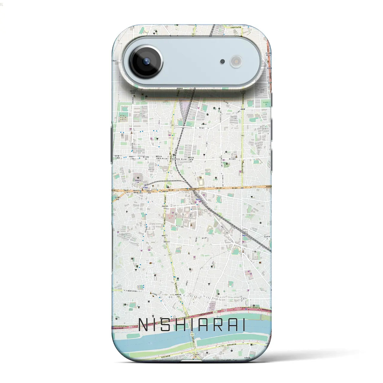 【西新井(東京都)】地図柄iPhoneケース(バックカバータイプ)ブラック・iPhone 17 Pro Max 用
