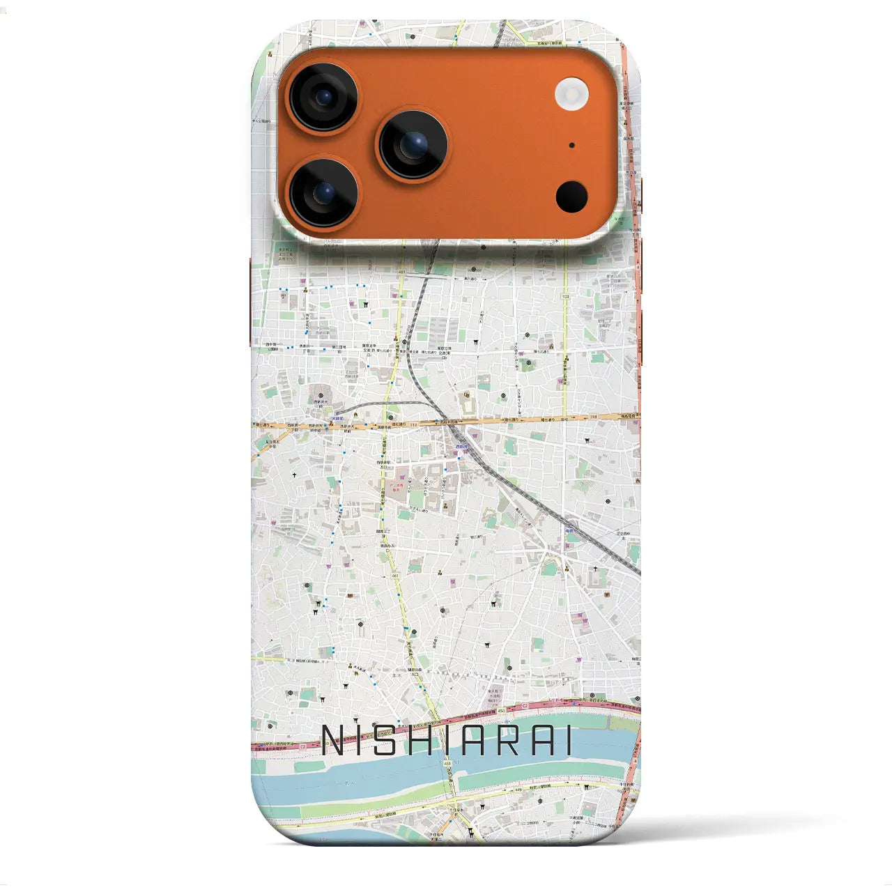 【西新井(東京都)】地図柄iPhoneケース(バックカバータイプ)