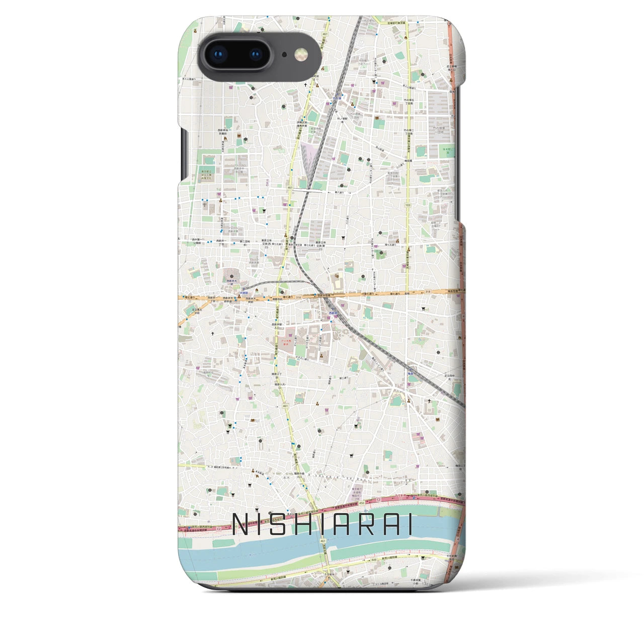 【西新井(東京都)】地図柄iPhoneケース(バックカバータイプ)