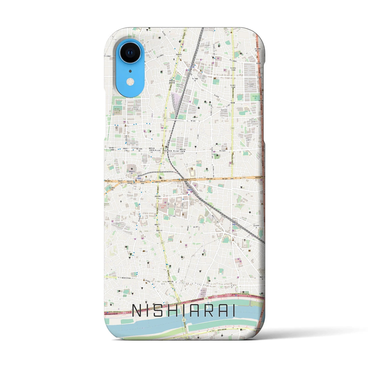 【西新井(東京都)】地図柄iPhoneケース(バックカバータイプ)