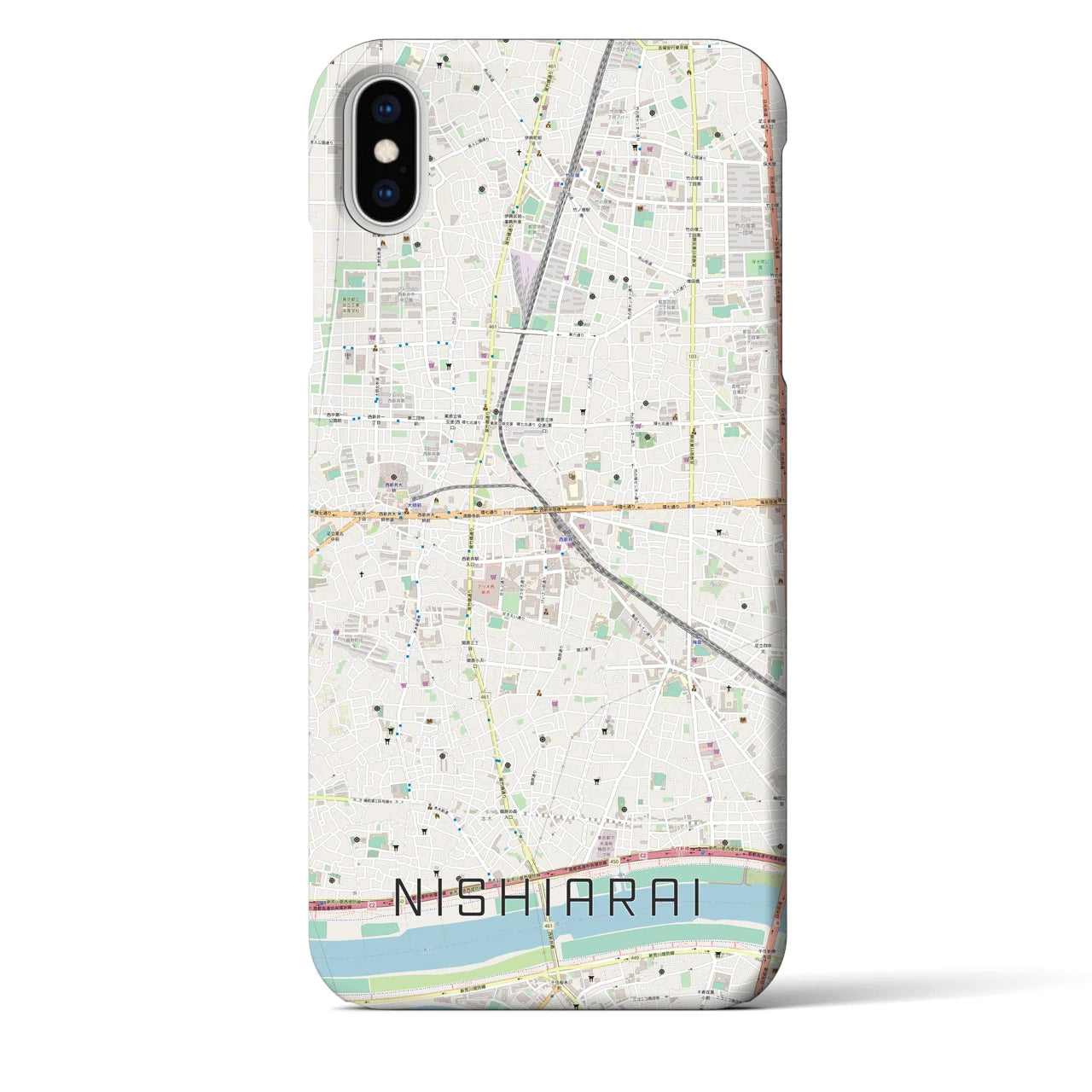 【西新井(東京都)】地図柄iPhoneケース(バックカバータイプ)