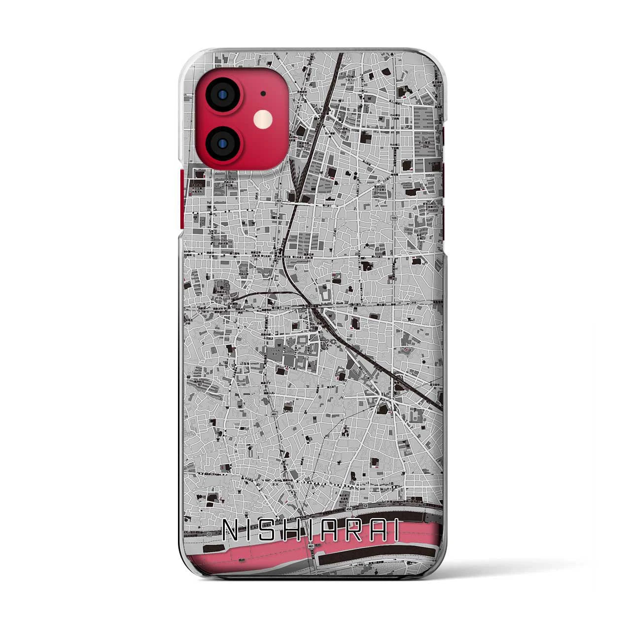 【西新井(東京都)】地図柄iPhoneケース(クリアタイプ)