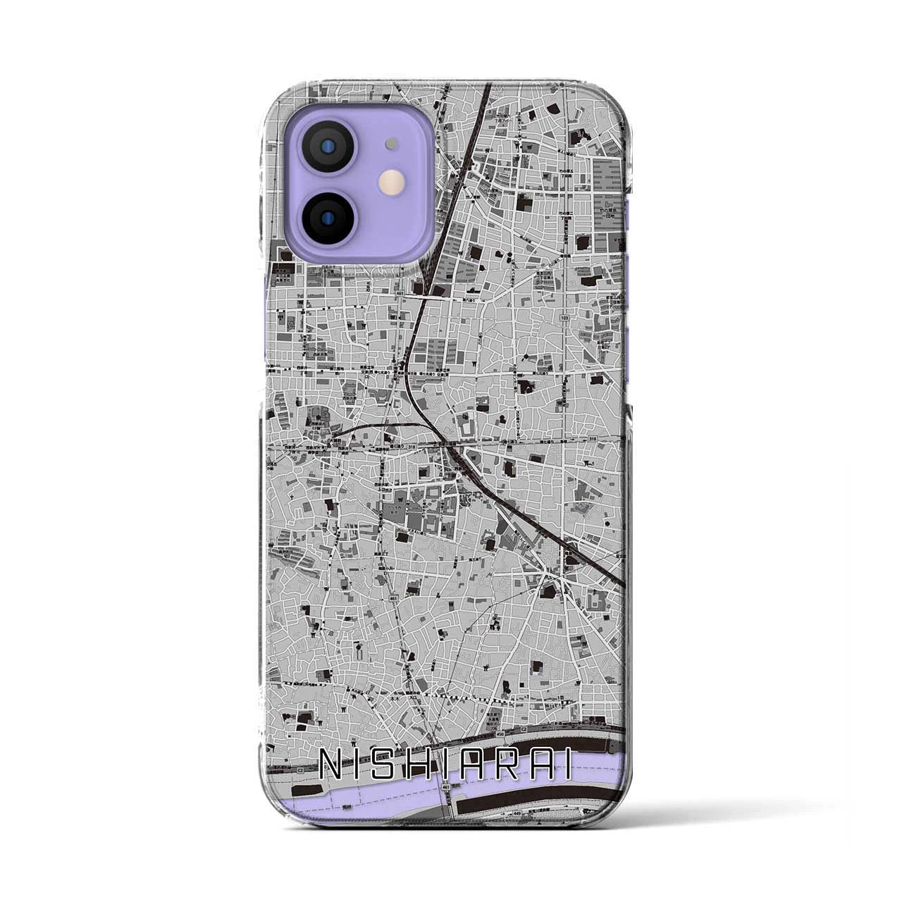 【西新井(東京都)】地図柄iPhoneケース(クリアタイプ)