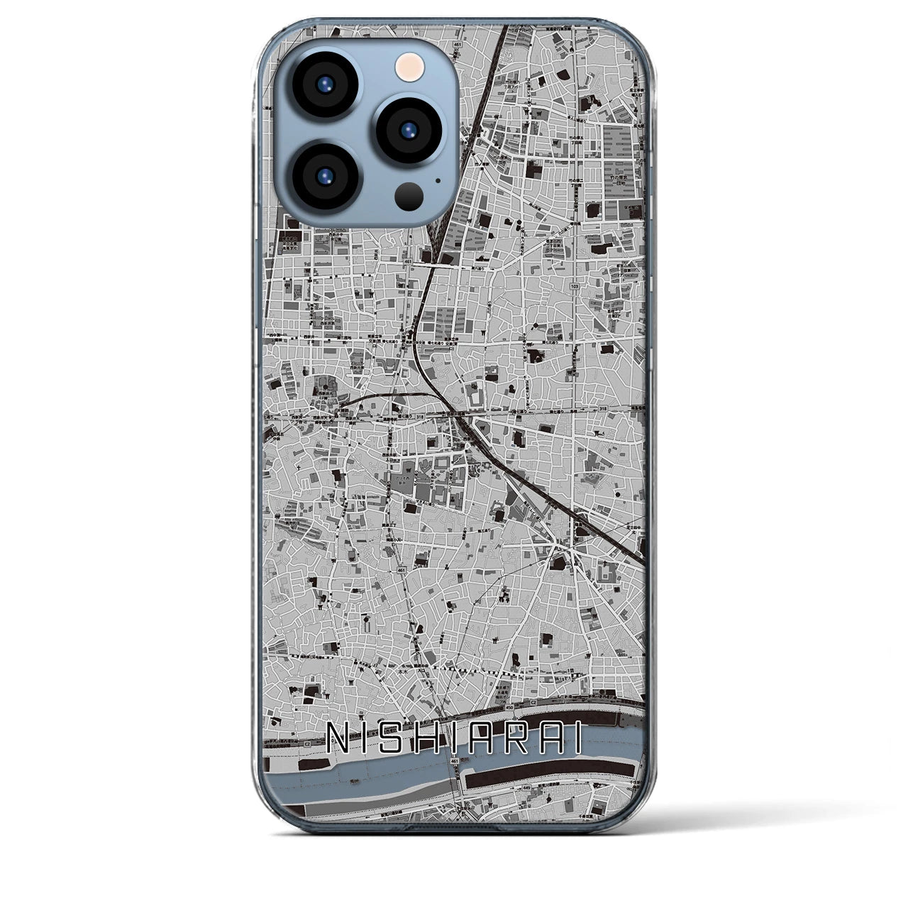 【西新井(東京都)】地図柄iPhoneケース(クリアタイプ)