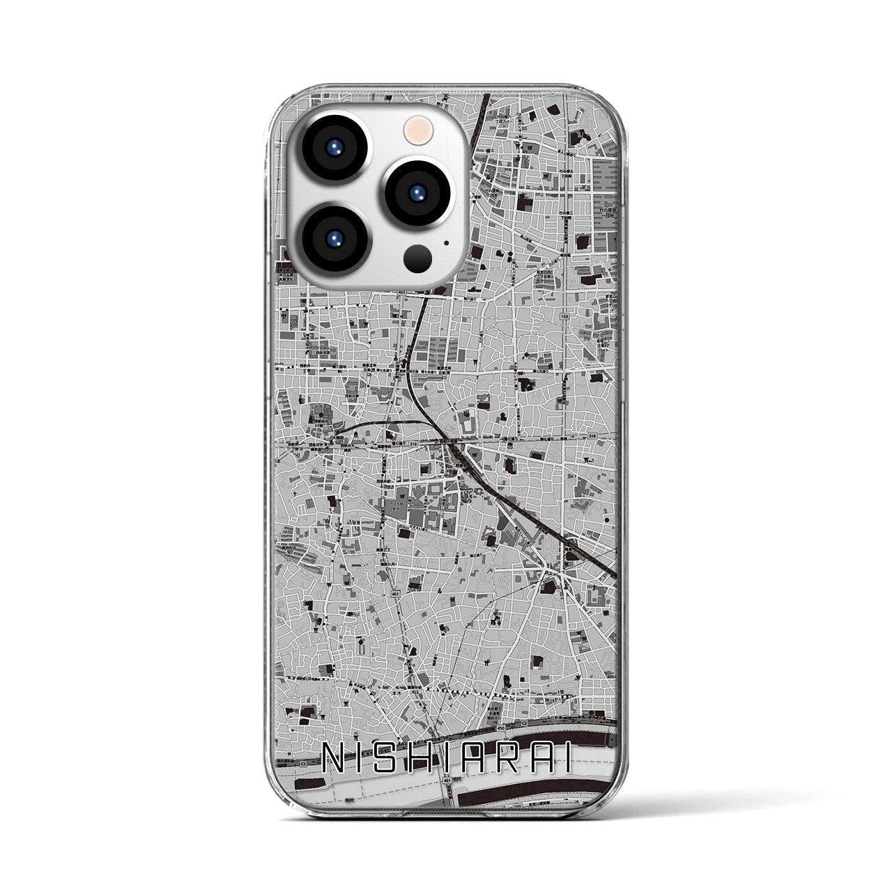 【西新井(東京都)】地図柄iPhoneケース(クリアタイプ)