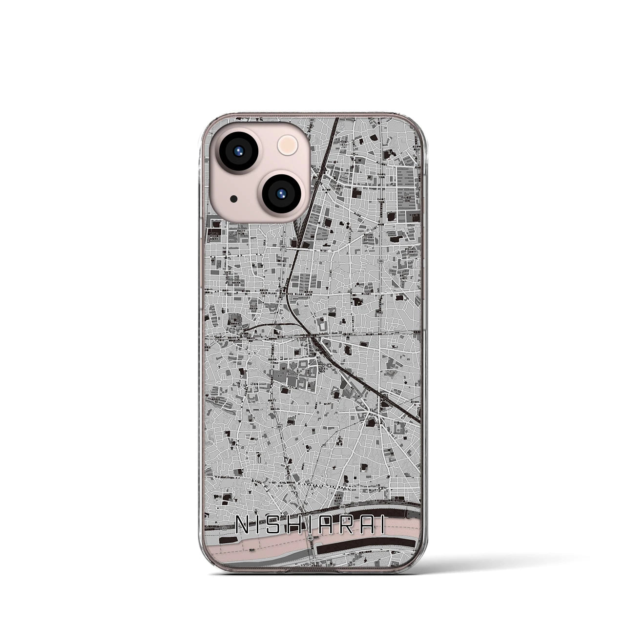 【西新井(東京都)】地図柄iPhoneケース(クリアタイプ)