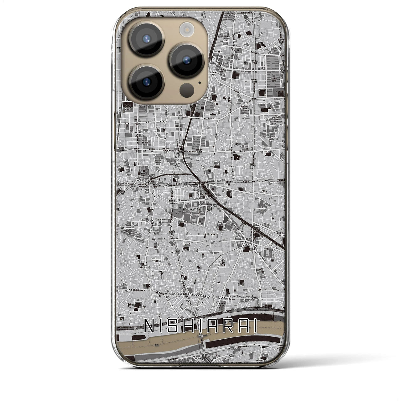 【西新井(東京都)】地図柄iPhoneケース(クリアタイプ)
