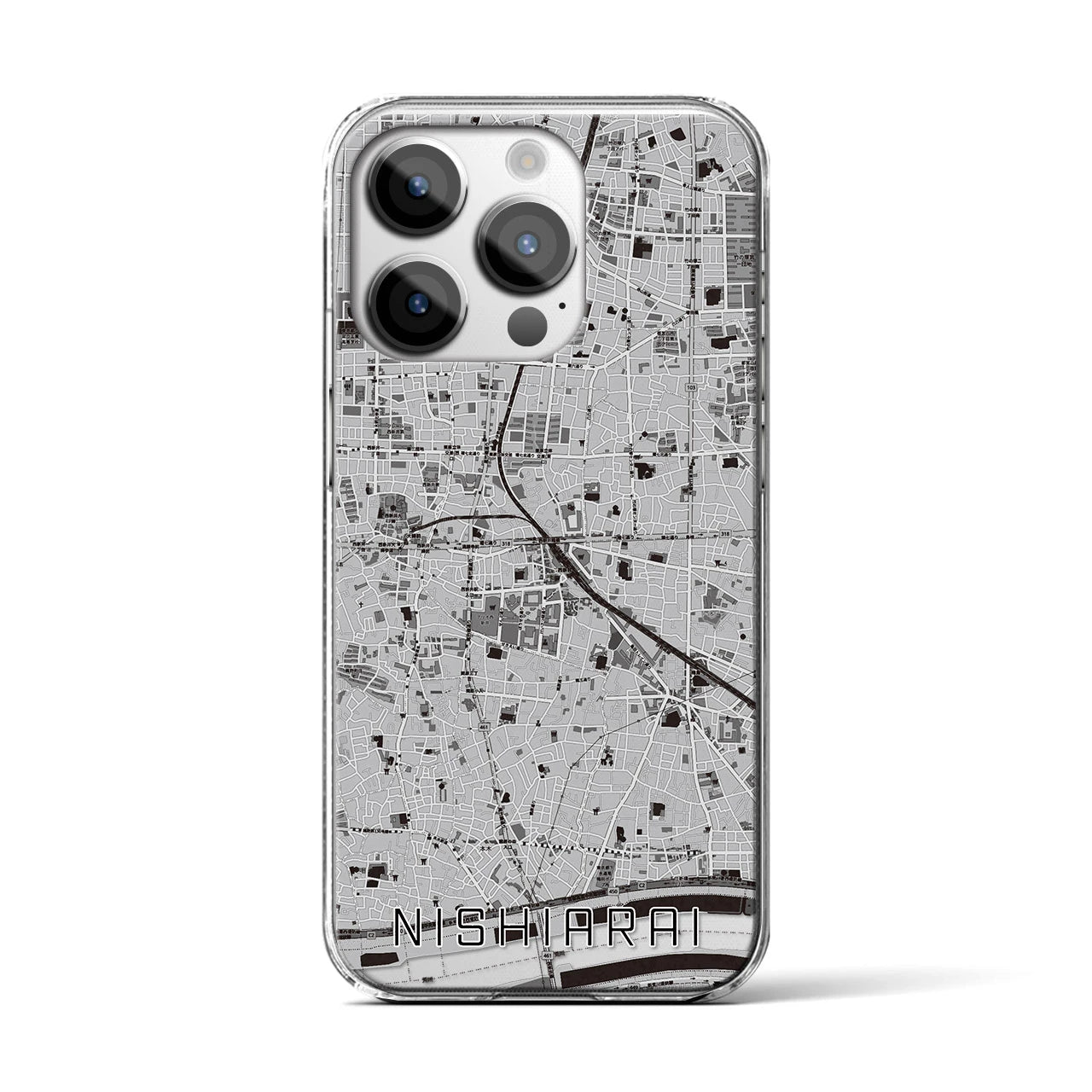 【西新井(東京都)】地図柄iPhoneケース(クリアタイプ)