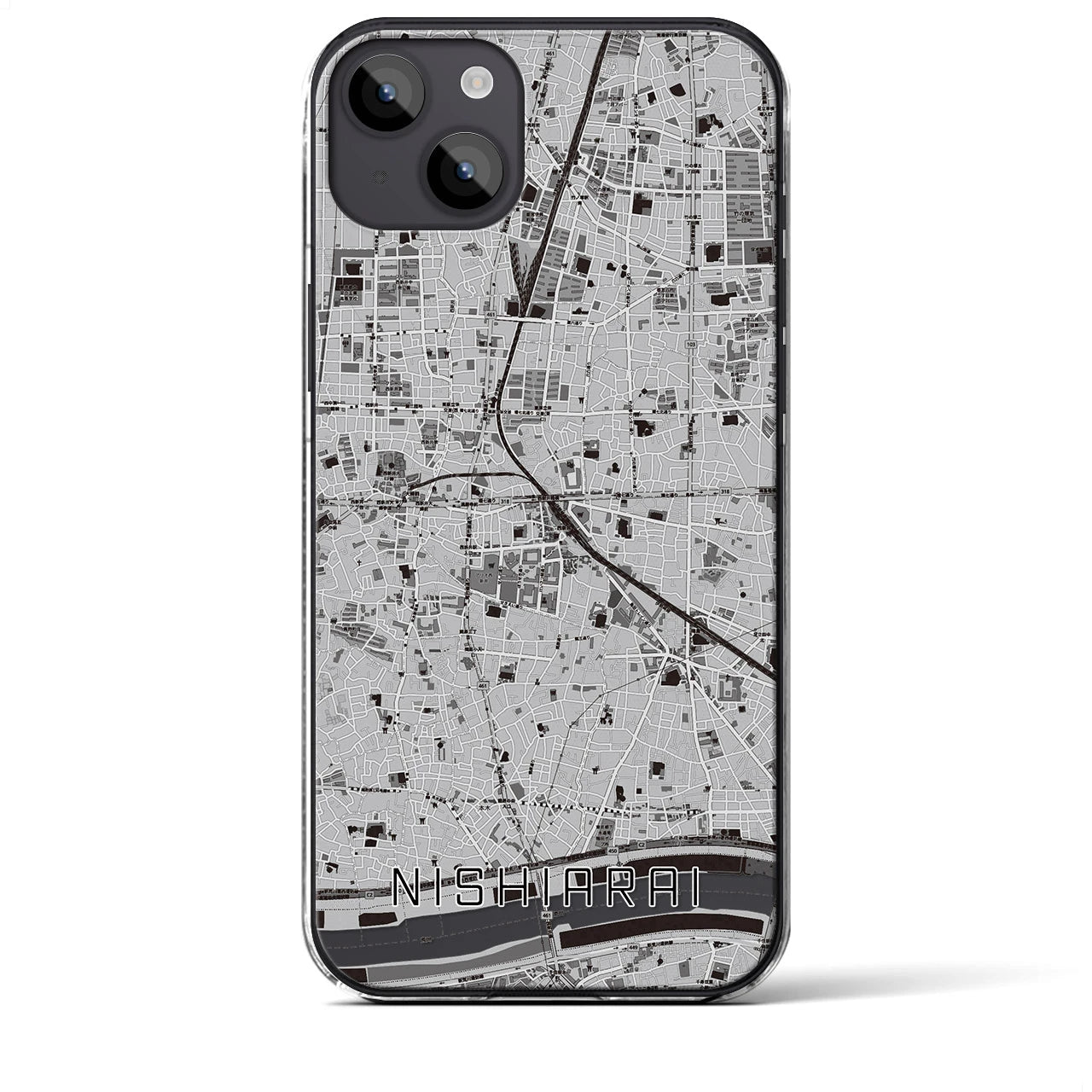 【西新井(東京都)】地図柄iPhoneケース(クリアタイプ)