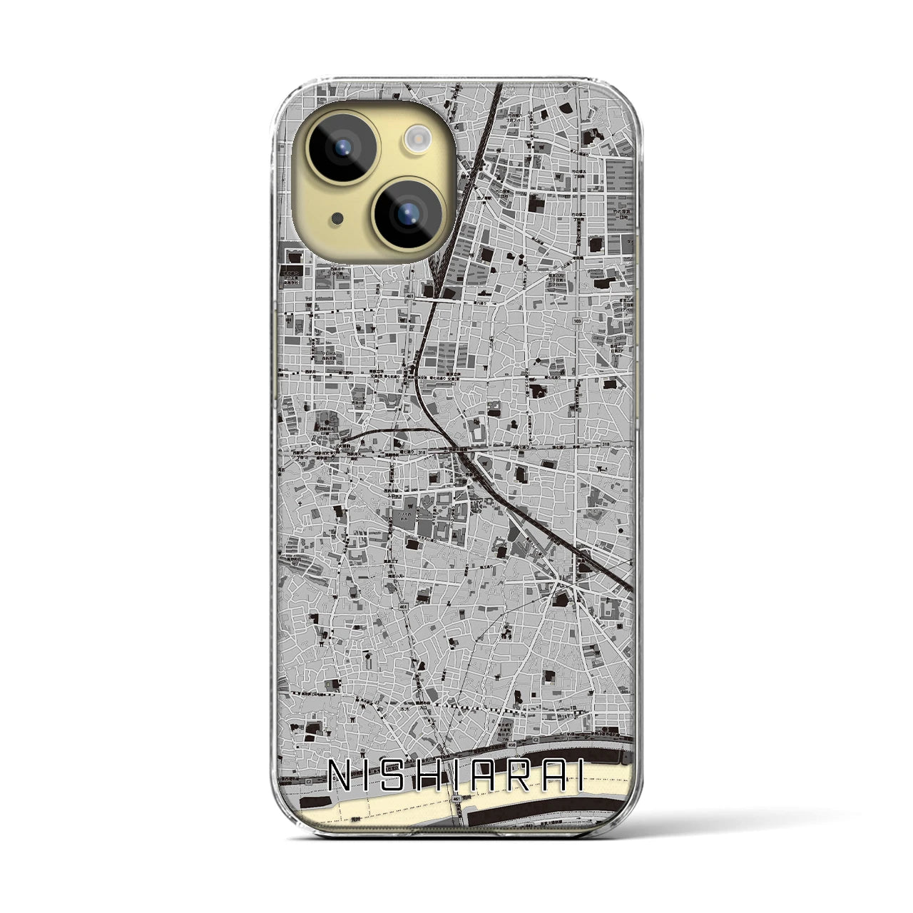 【西新井(東京都)】地図柄iPhoneケース(クリアタイプ)